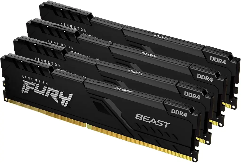 Kingston FURY Beast 128GB (4x32GB) 3600MHz DDR4 CL18 Memoria Gaming Kit per Computer Fissi Kit da 4 KF436C18BBK4/128 