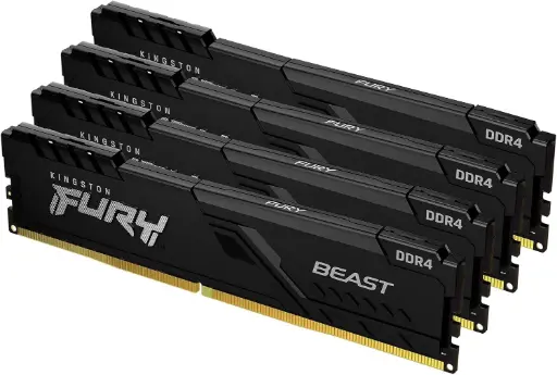 [PR/46341] Kingston FURY Beast 128GB (4x32GB) 3600MHz DDR4 CL18 Memoria Gaming Kit per Computer Fissi Kit da 4 KF436C18BBK4/128 